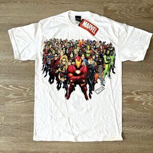 Mad Engine x Marvel Civil War Tee White T-Shirt Short Sleeve Size M